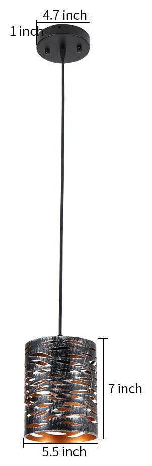 Mini Pierced hanging light black cage hollow-carved pendant light
