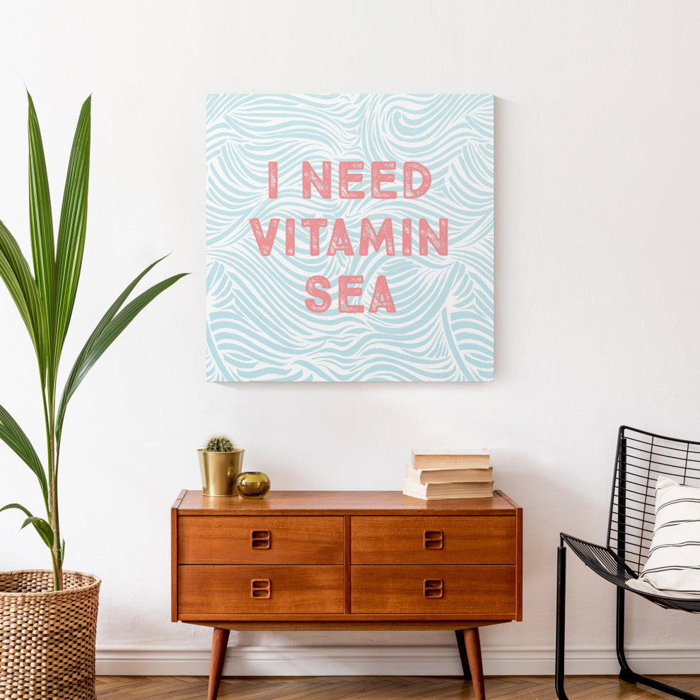 I Need Vitamin Sea 24x24 Canvas Wall Art