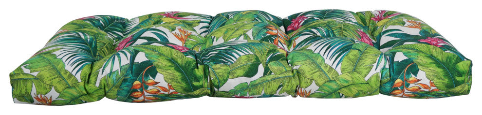 42"X19" U-Shaped Patterned Polyester Tufted Settee/Bench Cushion, Corazon Island
