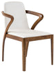 Falcon Dining Chair, Walnut and Cream, Wood and Leatherette