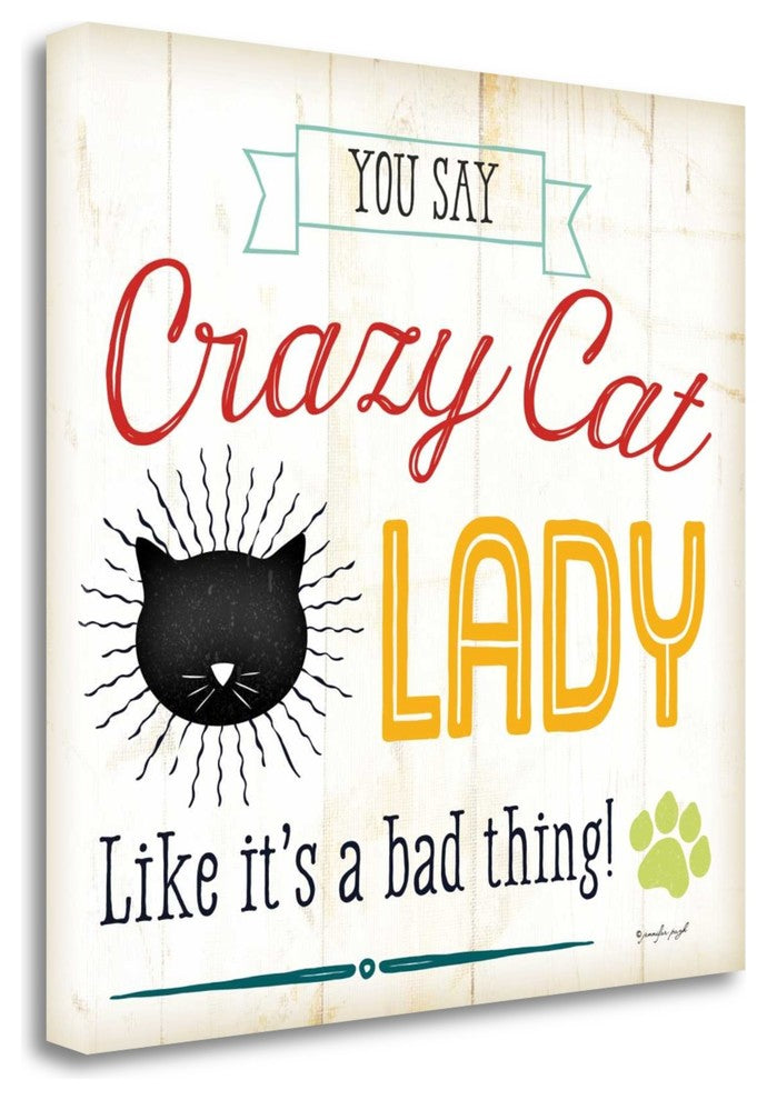 "Crazy Cat Lady - Color" By Jennifer Pugh, Giclee Print on Gallery Wrap Canvas