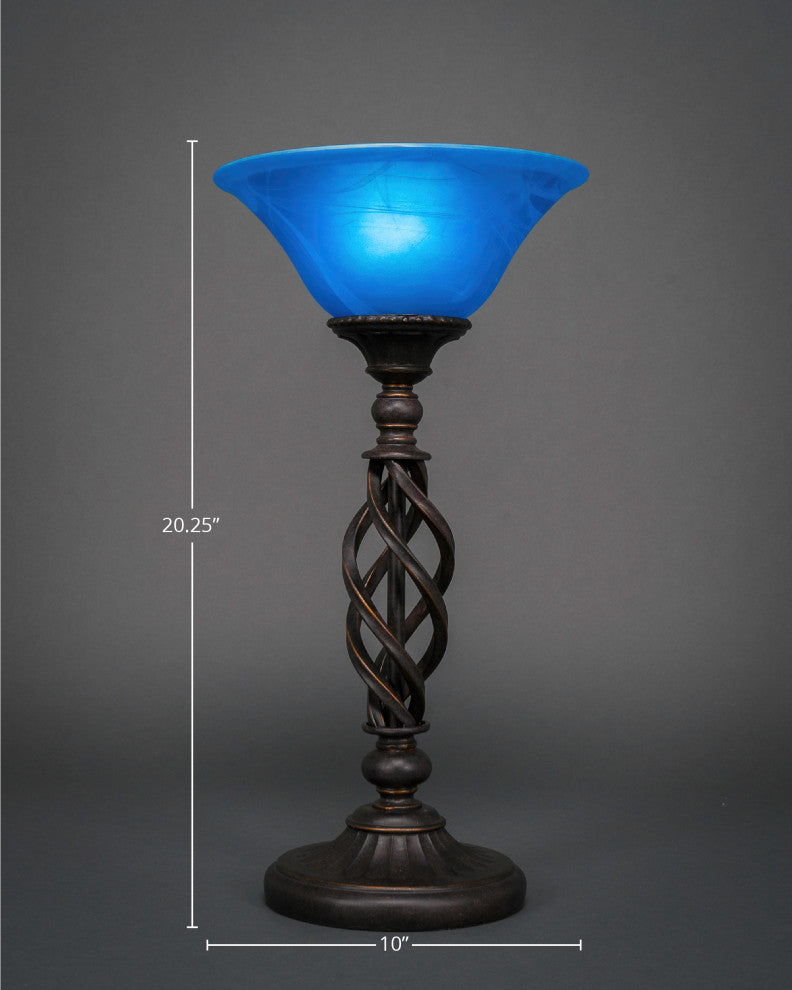 Elegante 1-Light Table Lamp, Blue Italian