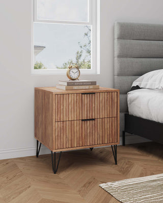 Manhattan Comfort Dumbo Nightstand, Golden Brown