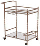 Ivers Metal Mirrored Bar Cart, Champagne