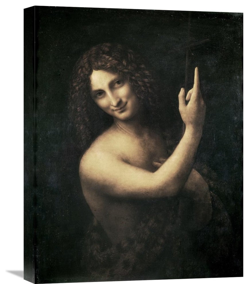 "St John the Baptist" Stretched Canvas Giclee by Leonardo Da Vinci, 17"x22"