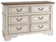 Ashley Furniture Realyn Engineered Wood 6 Drawer Double Dresser in Mahogany