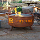 Customizable NCAA Logo Fire Pit, Rust Patina, Rutgers