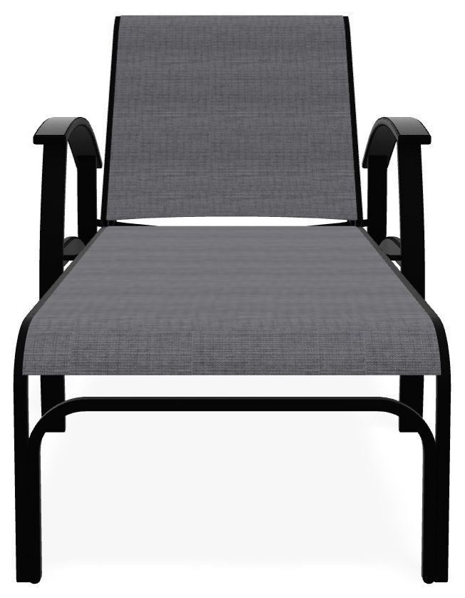 Belle Isle Sling 4-Position Outdoor Chaise Lounge, Augustine Pewter/Black