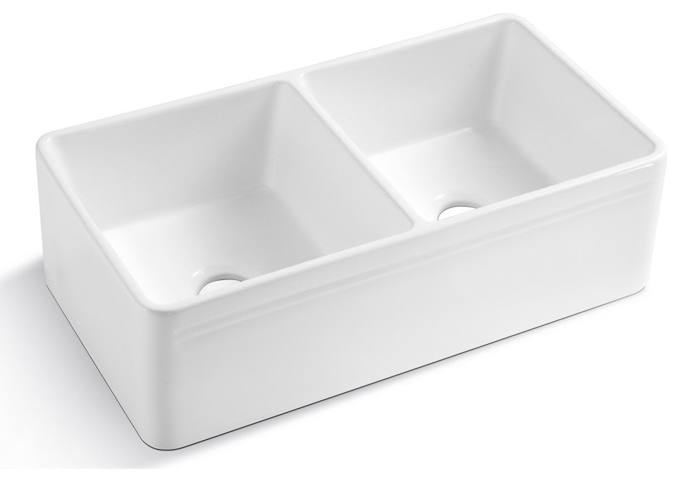 33" x 18" Fireclay Single Bowl Farmhouse Apron Kitchen Sink with Accessories
