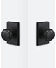 Ridgecrest Mountain Oakley Passage Door Knob with Square Rosette, Flat Black