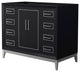 Marlena 42" Black Single Vanity, No Top, No Sink, Nickel Trim