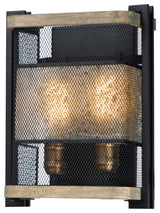 Maxim 27562 Boundry 2 Light 13" Tall Wall Sconce - Black / Barn Wood / Antique