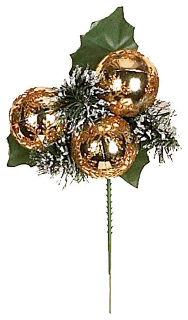 Christmas Gold Snowflake Ball, Set of 3
