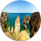 High Cloudy Mountains Panorama, Beach Round Wall Art, 23"