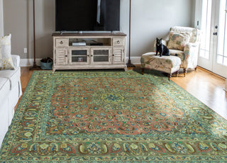 Fine Vintage Distressed Driss Rust/Beige Square Rug, 9'7 x 9'11