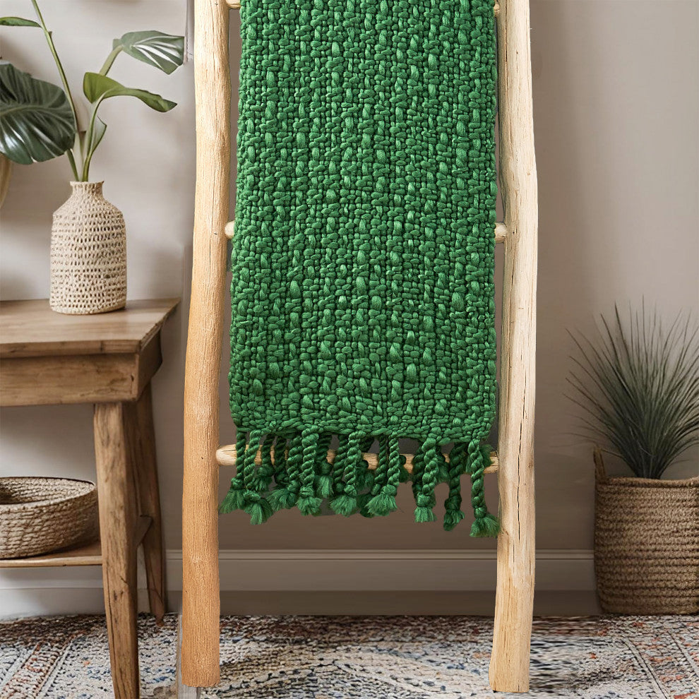 Basket Weave Knit Throw Blanket