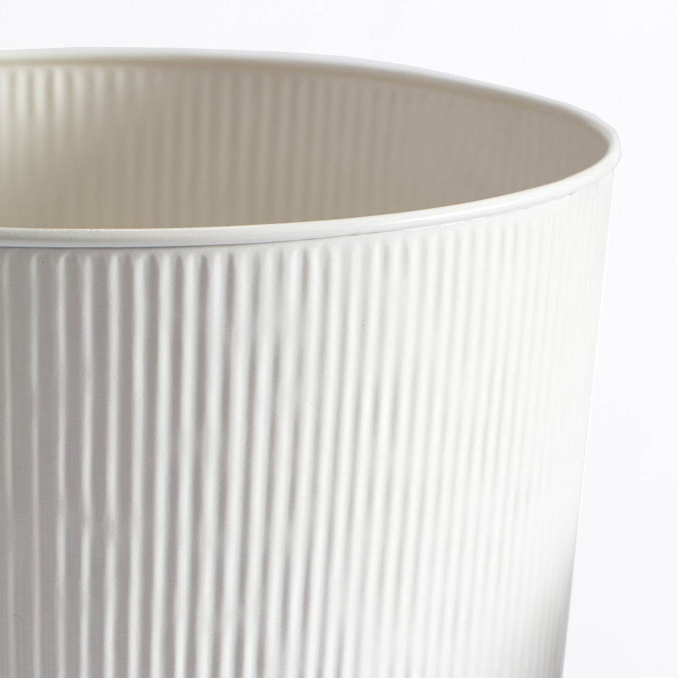 Metal Planters With Stand, 2-Piece Set, White