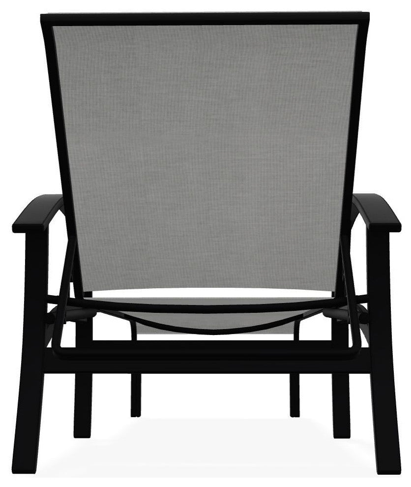 Belle Isle Sling 4-Position Outdoor Chaise Lounge, Alloy/Black