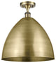 Ballston Dome Semi-Flush Mount, Antique Brass, Antique Brass
