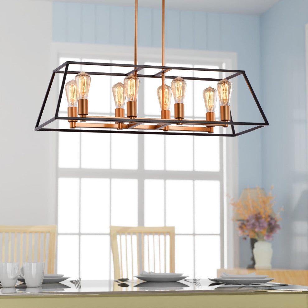 Lazzur Meurthe 8 Light 35" Matte Oil Rubbed Bronze Pendant