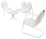 Griffith 4-Piece Metal Outdoor Conversation Seating Set, White