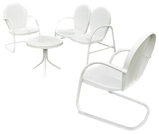 Griffith 4-Piece Metal Outdoor Conversation Seating Set, White