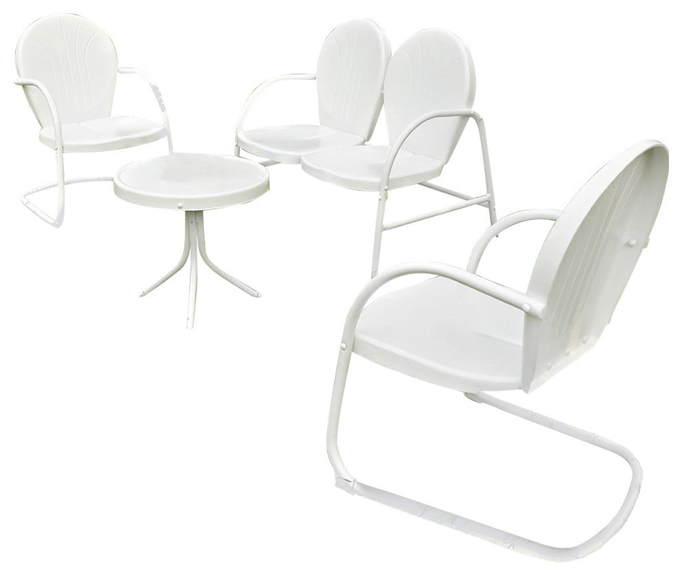 Griffith 4-Piece Metal Outdoor Conversation Seating Set, White