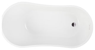 55" Freestanding Acrylic Bathtub, White/Integrated Overflow
