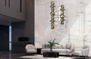 Atomo 4L 30" Gold Mix Chandelier