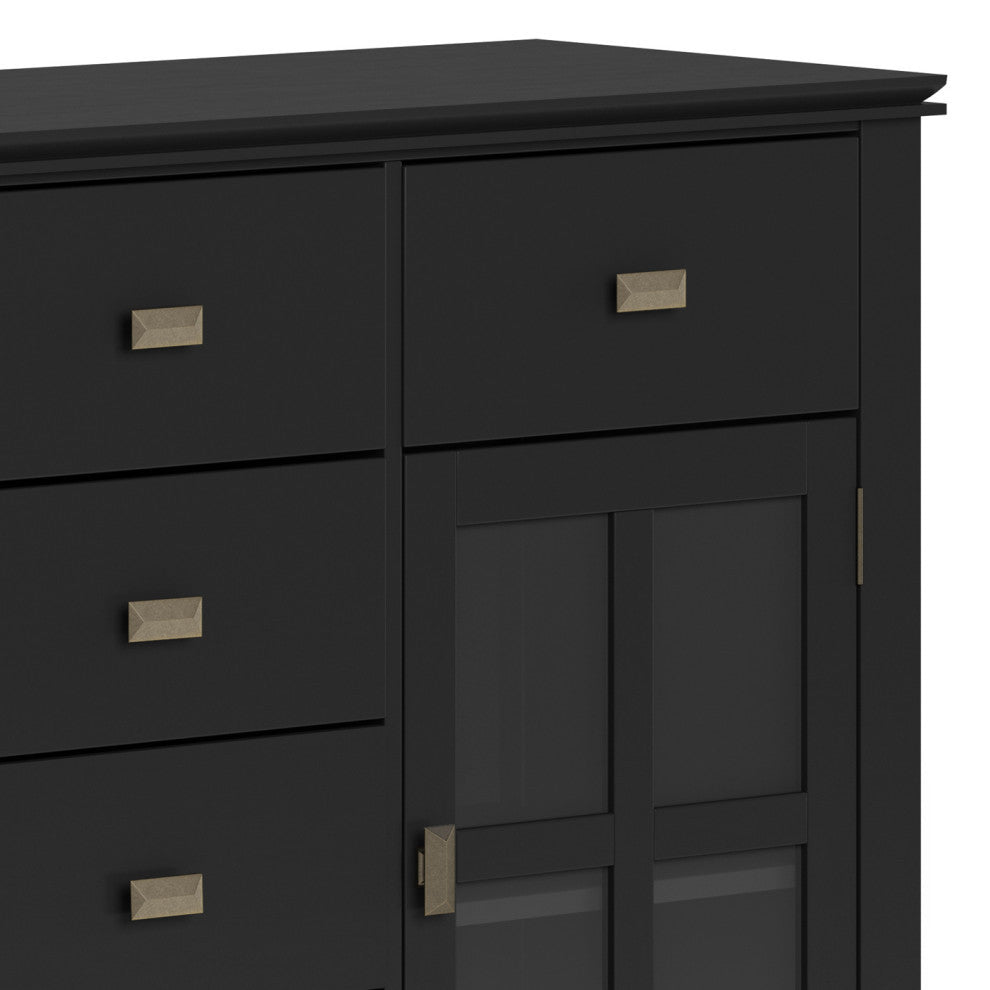 Artisan Solid Wood Sideboard Buffet, Black