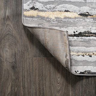 Batten Modern Stripe Area Rug, Gray/Black, 5 X 8