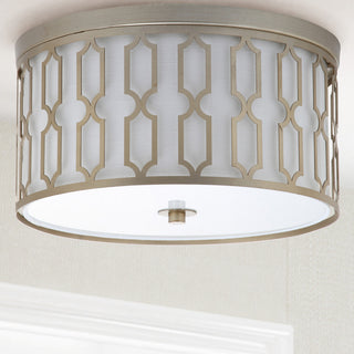 Link 3-Light Metal Flush Mount, Soft Gold, 16.75"w