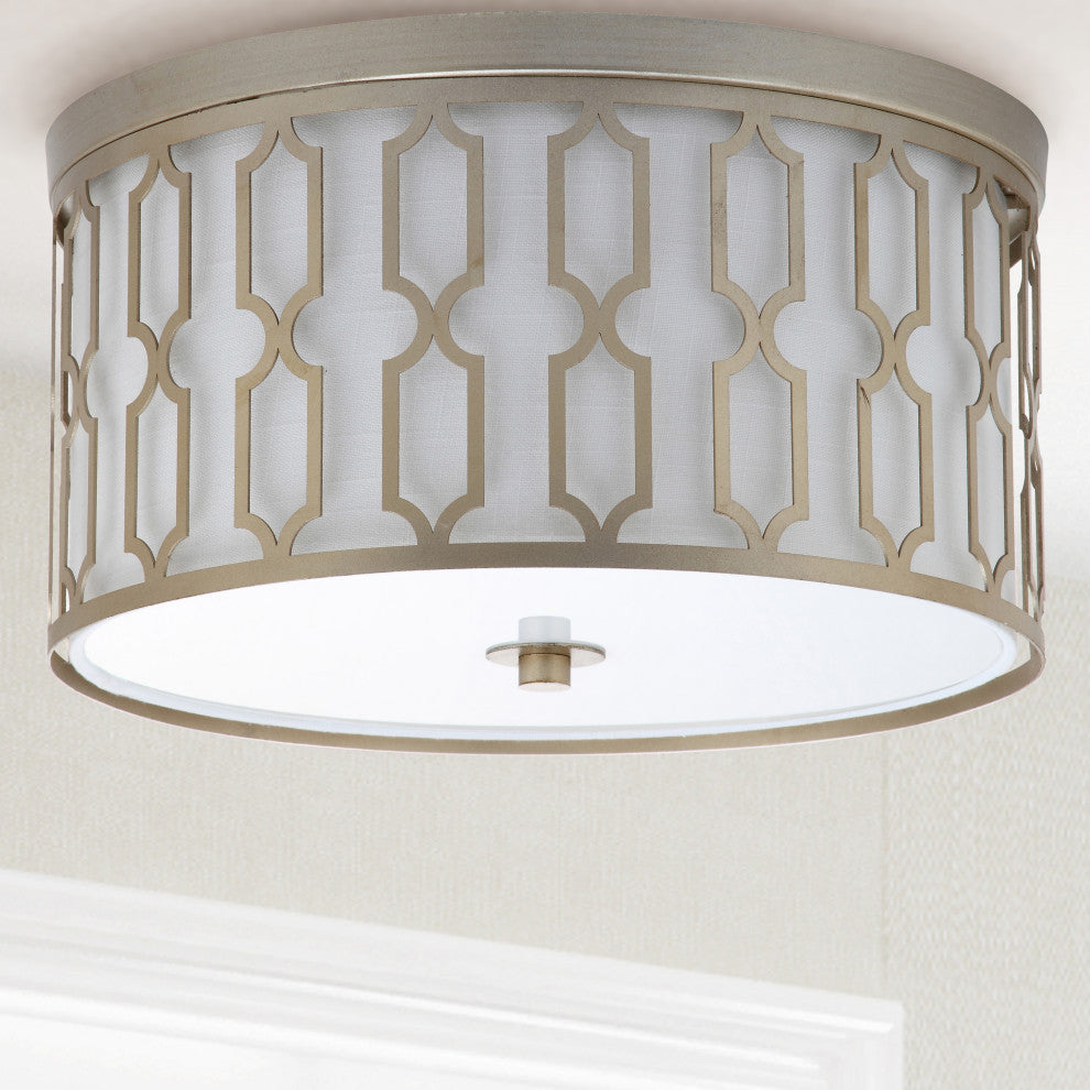 Link 3-Light Metal Flush Mount, Soft Gold, 16.75"w