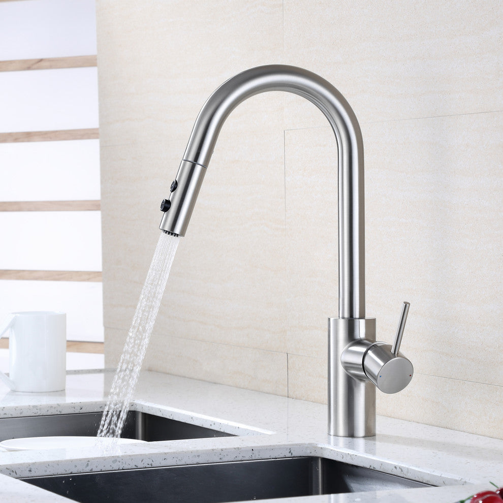 Luxier KTS21-T Single-Handle Pull-Down Sprayer Kitchen Faucet
