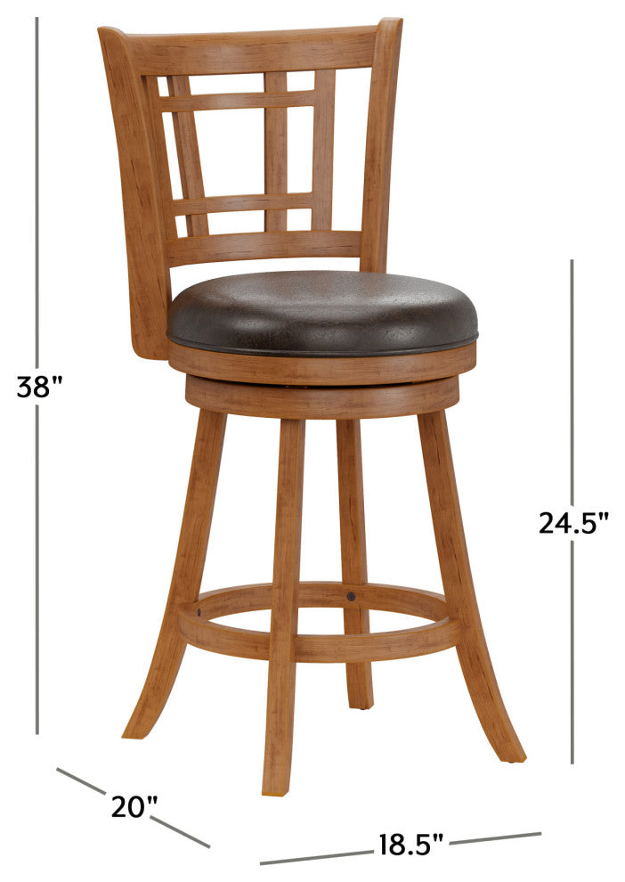 Fairfox Wood Swivel Stool, Counter Stool