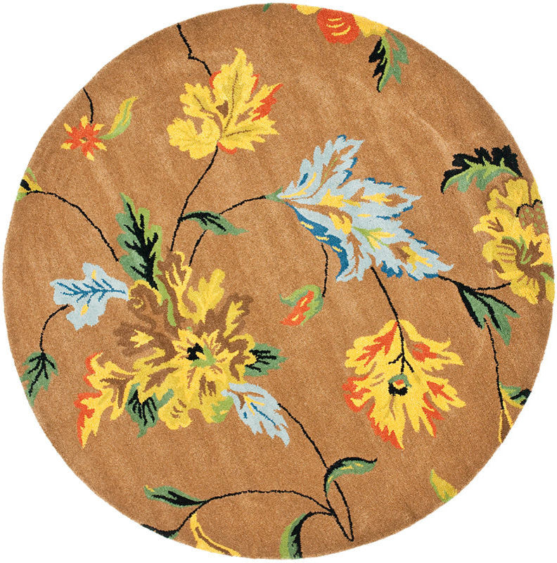 Safavieh Soho Soh735A Floral Rug, Brown/Multi, 8'0"x8'0" Round