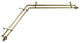 Madalena 13/16 inch Double Corner Window Curtain Rod, Antique Brass, 66-120"