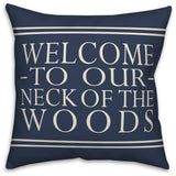 Welcome on Blue 18x18 Indoor/Outdoor Pillow
