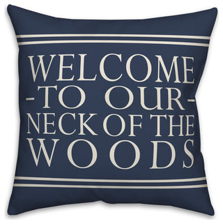 Welcome on Blue 18x18 Indoor/Outdoor Pillow