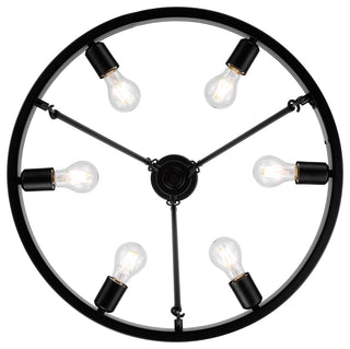 Golden Lighting 1019-6 Castile 6 Light 24"W Ring Chandelier - Matte Black