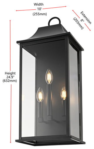 Home Living 10" Outdoor Wall Sconce, Black