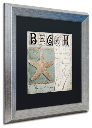 Color Bakery 'Beach Book II' Matted Framed Art, Silver Frame, Black Mat, 16x16