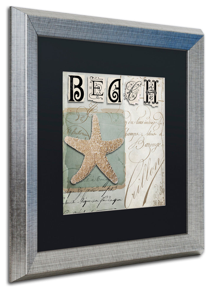 Color Bakery 'Beach Book II' Matted Framed Art, Silver Frame, Black Mat, 16x16