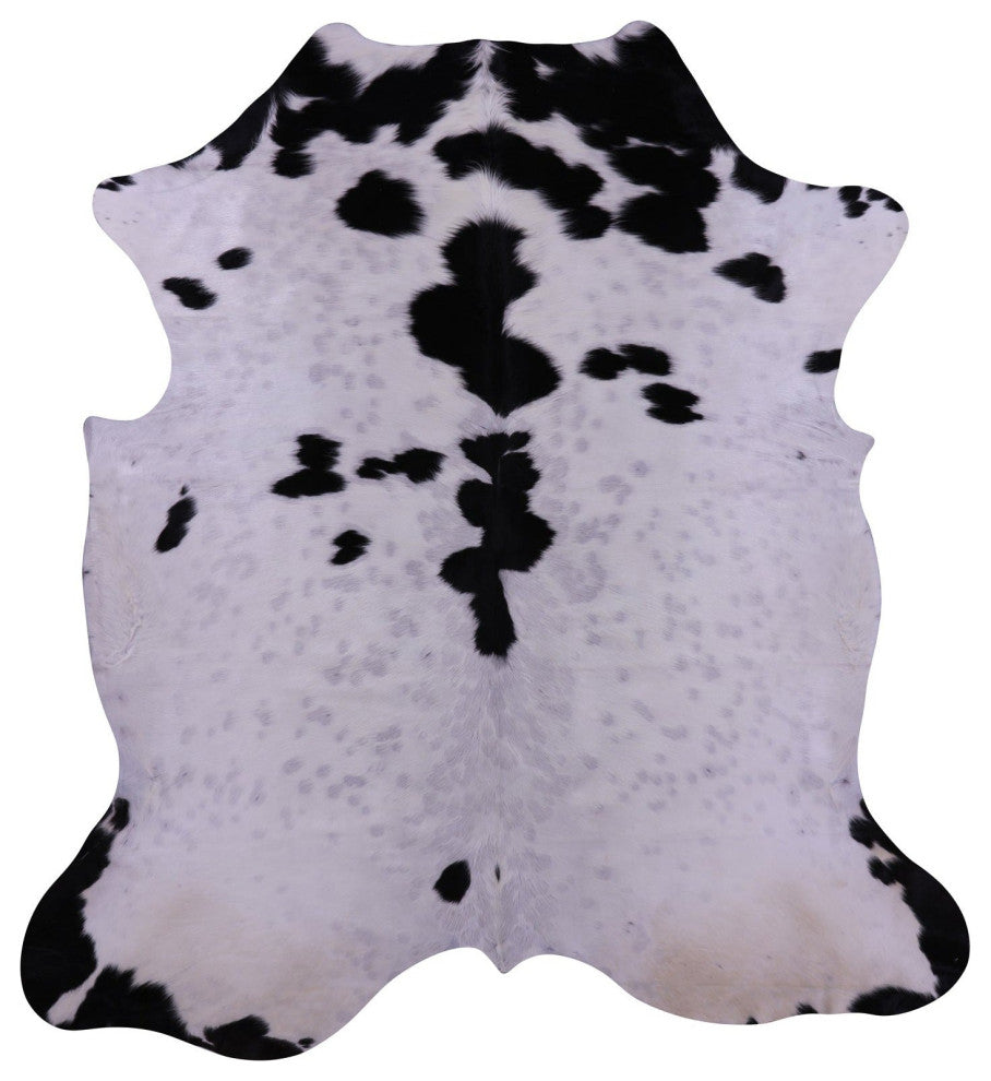 Black and White Natural Cowhide Rug 7' 0" X 6' 7" C1680