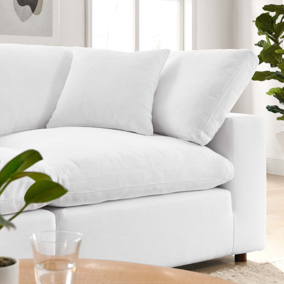 Modular Deep Sofa, White, Fabric, Modern, Lounge Cafe Hotel Lobby Hospitality