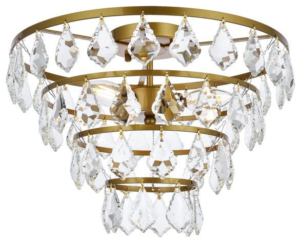 Evan 16" Flush Mount, Brass
