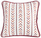 Embroidered Pillow With Stripe Embroidery Detail, 18"x18"