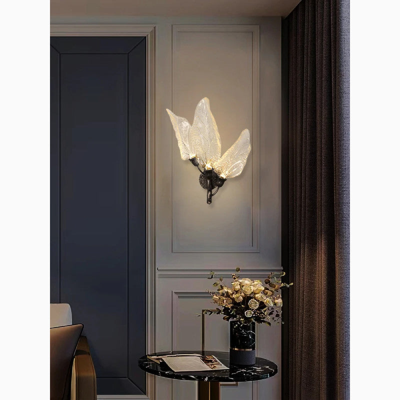 Madrid | Leaf Shaped LED Wall Lamp, Black, Non-Dimmable, Warm Light