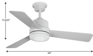 Trevina II Collection 44" 3-Blade Satin White Ceiling Fan