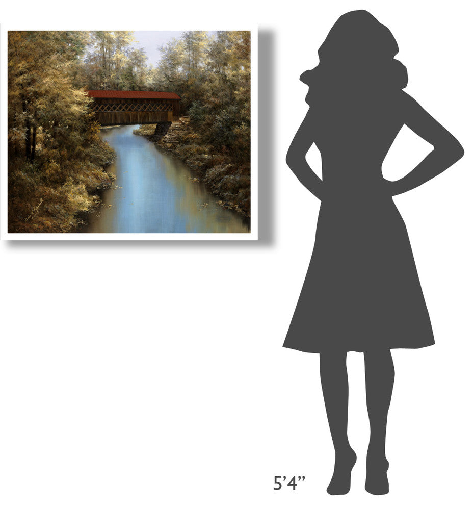 "Covered Bridge" Digital Paper Print by Diane Romanello, 37"x30"